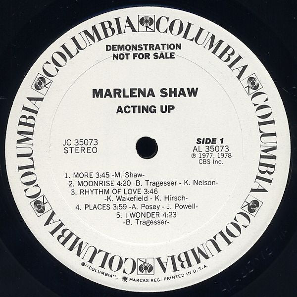 Marlena Shaw : Acting Up (LP, Album, Promo)