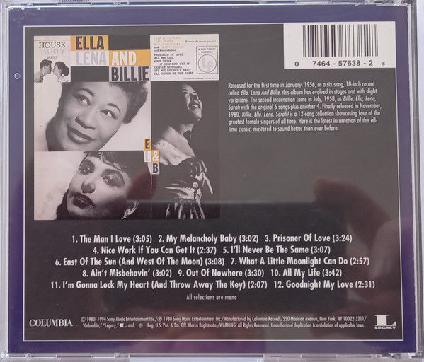 Billie Holiday, Ella Fitzgerald, Lena Horne, Sarah Vaughan : Billie, Ella, Lena, Sarah! (CD, Comp, Club, RE, RM)