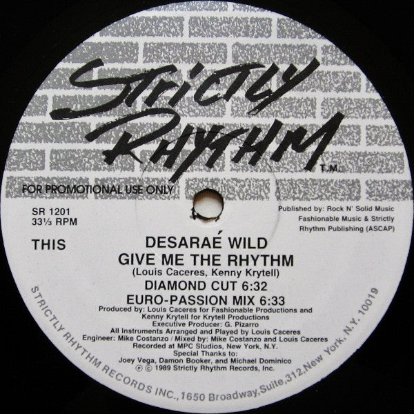 Desaraé Wild : Give Me The Rhythm (12", Promo)