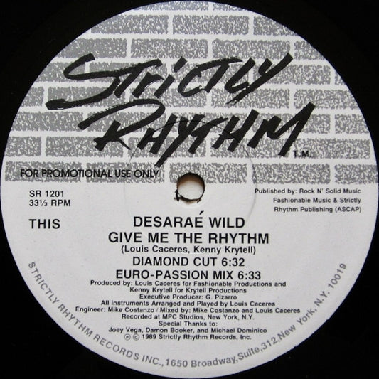 Desaraé Wild : Give Me The Rhythm (12", Promo)