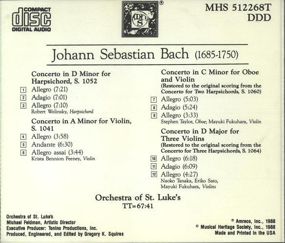 Johann Sebastian Bach, Orchestra Of St. Luke's : Four Concerti For Various Instruments (CD, Album)