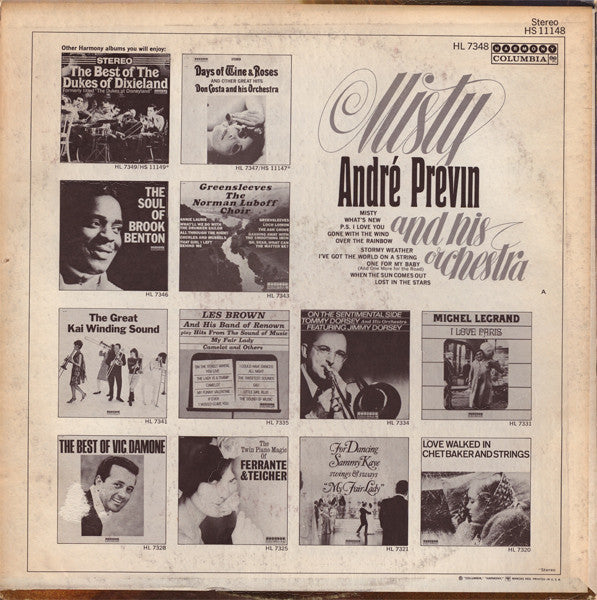 André Previn And His Orchestra : Misty (LP, Album)