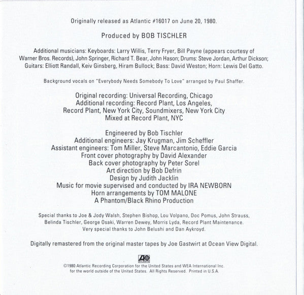 The Blues Brothers : The Blues Brothers (Original Soundtrack Recording) (CD, Album, RE, RP)