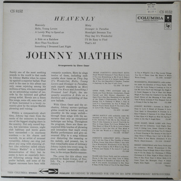Johnny Mathis : Heavenly (LP, Album)