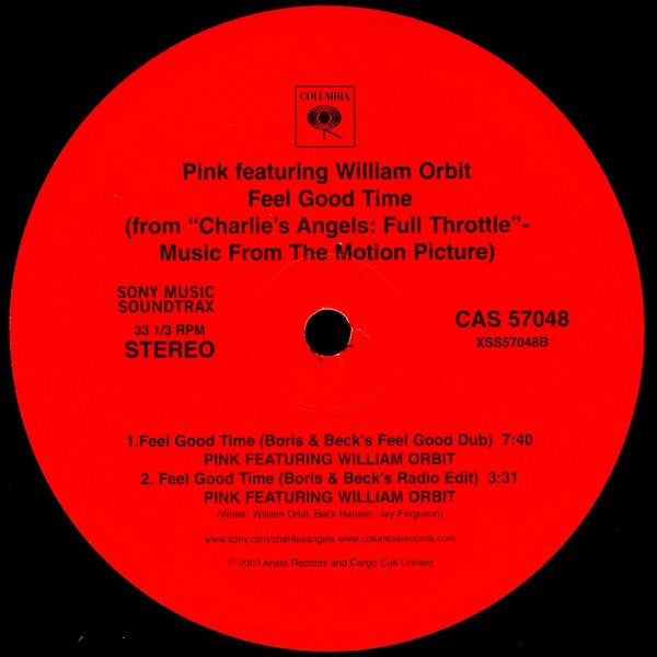 P!NK Featuring William Orbit : Feel Good Time (12")