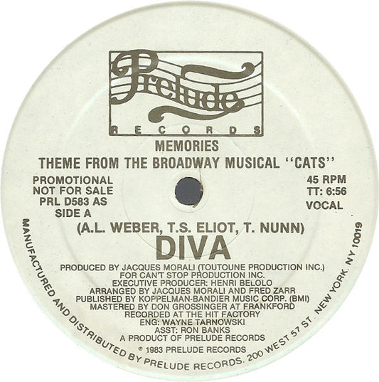 Diva (24) : Memories (Theme From The Broadway Musical "Cats") (12", Promo)