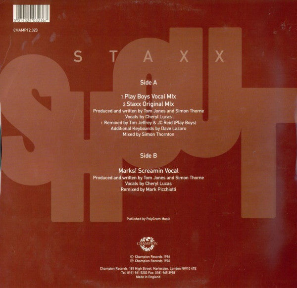 Staxx : Shout (12")