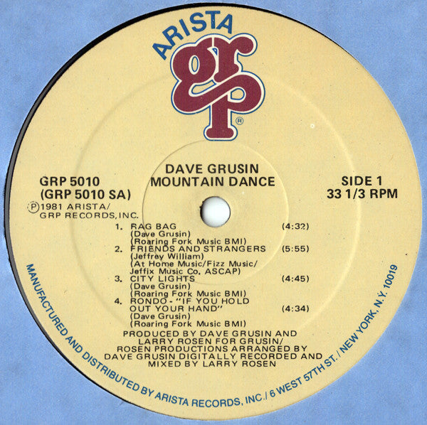 Dave Grusin : Mountain Dance (LP, Album)