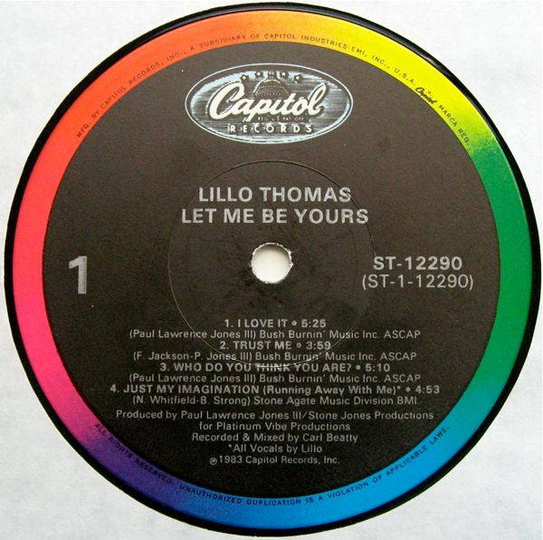 Lillo Thomas : Let Me Be Yours (LP, Album, Win)