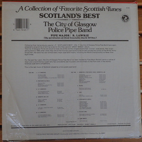 City Of Glasgow Police Pipe Band : Scotland's Best (A Collection Of Favorite Scottish Tunes) (LP, Album)