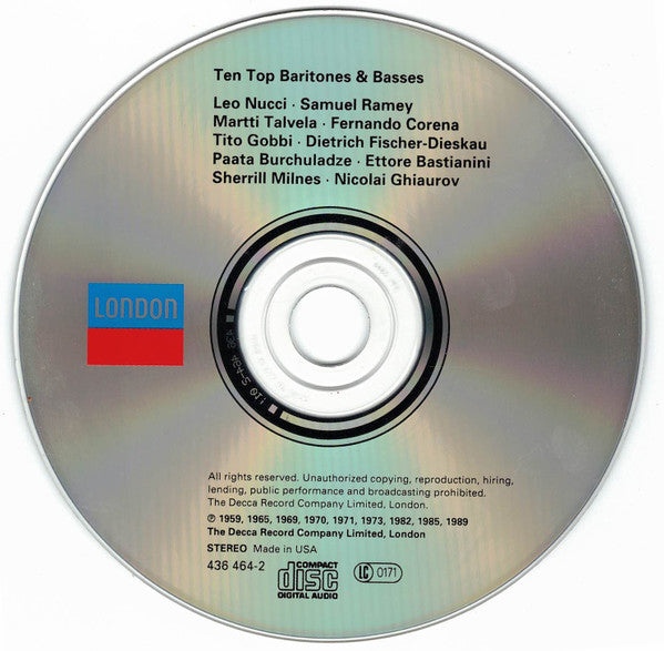 Various : Ten Top Baritones & Basses (CD, Comp)