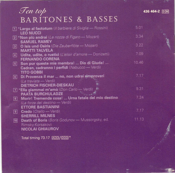 Various : Ten Top Baritones & Basses (CD, Comp)