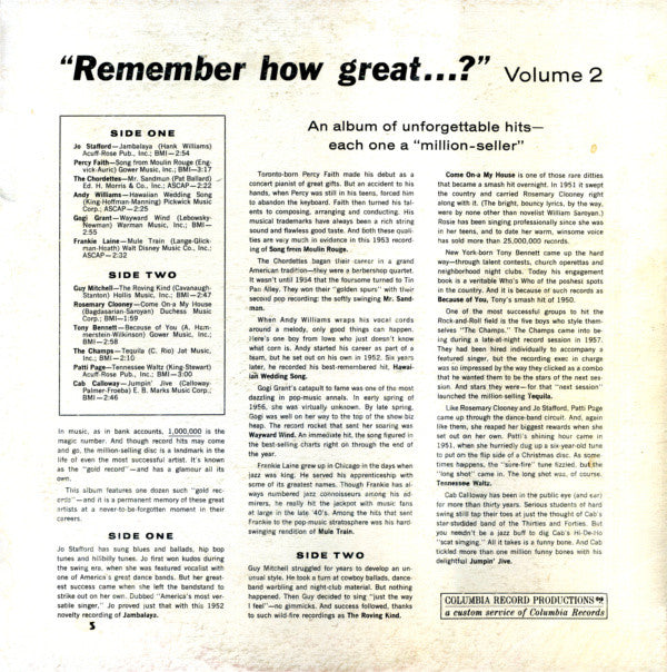 Various : Remember How Great...? Volume 2 (LP, Comp)