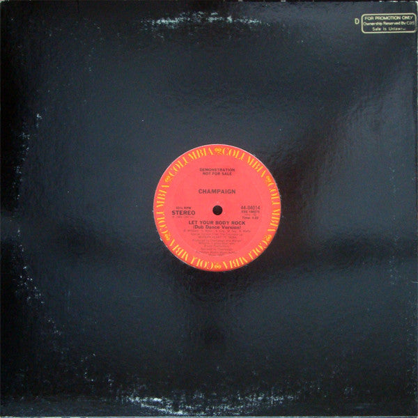 Champaign : Let Your Body Rock (12", Promo)