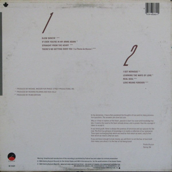 Peabo Bryson : Straight From The Heart (LP, Album)