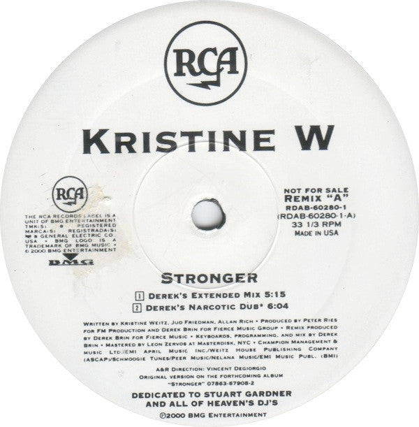 Kristine W : Stronger (12", Promo)