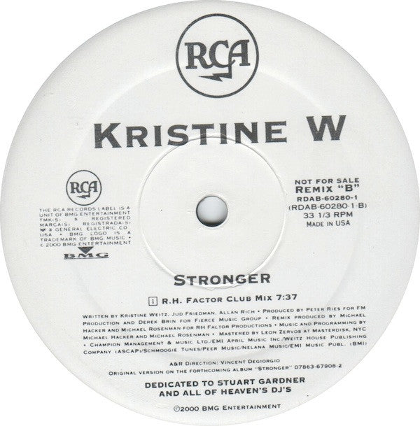 Kristine W : Stronger (12", Promo)