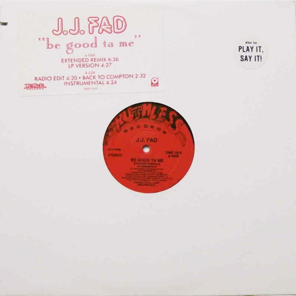 J.J. Fad : Be Good Ta Me (12", Promo)
