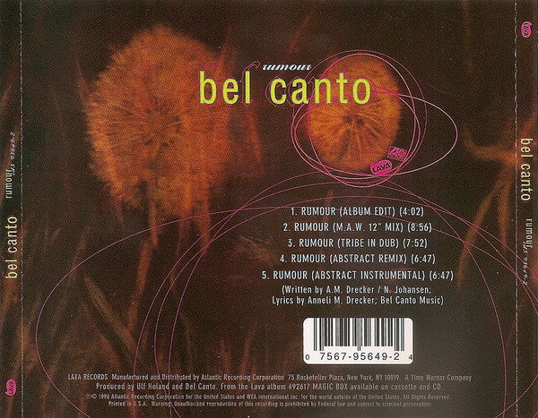 Bel Canto : Rumour (CD, Maxi)