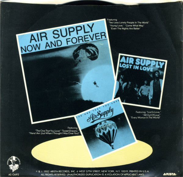 Air Supply : Even The Nights Are Better (7", Single, Styrene, Pit)