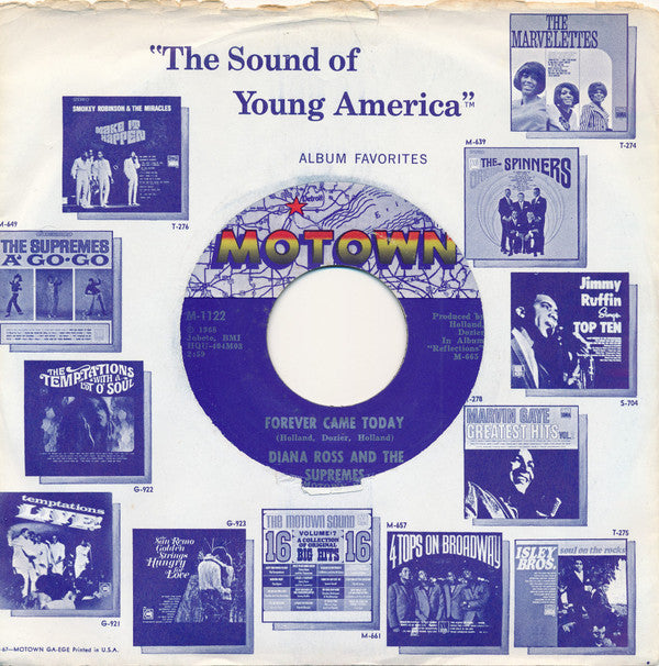 The Supremes : Forever Came Today / Time Changes Things (7", Single, ARP)