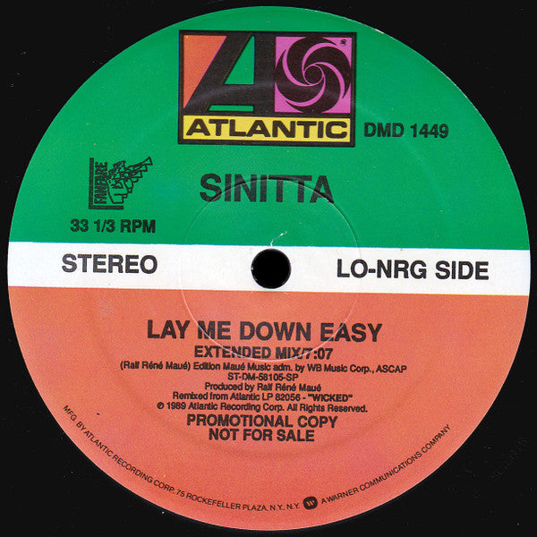 Sinitta : Love On A Mountain Top / Lay Me Down Easy (12", Promo)
