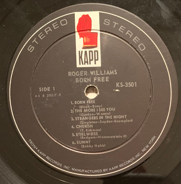 Roger Williams (2) : Born Free (LP, Album, Ind)