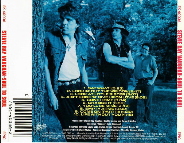 Stevie Ray Vaughan & Double Trouble : Soul To Soul (CD, Album, RE)