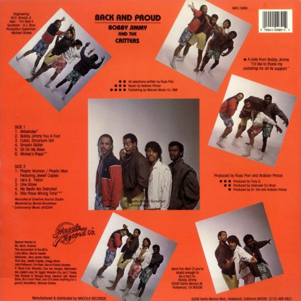 Bobby Jimmy And The Critters : Back And Proud (LP, Album)