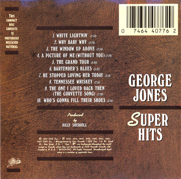 George Jones (2) : Super Hits (CD, Comp, RP, DAD)