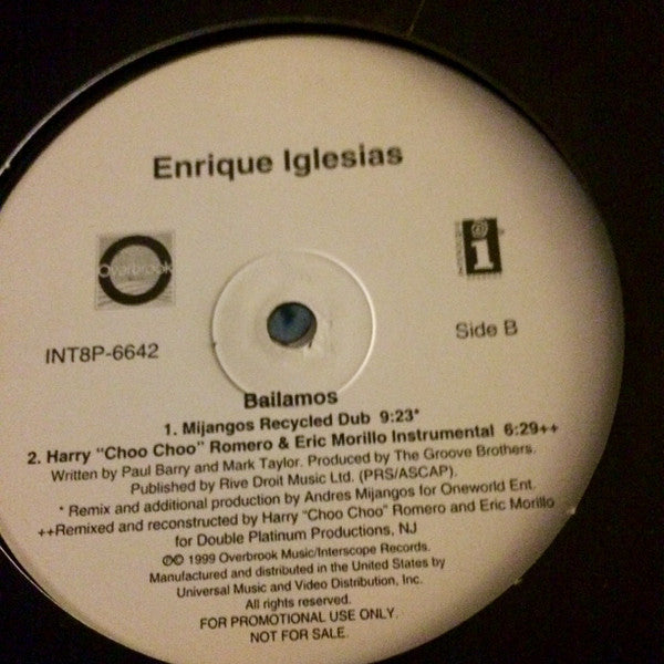 Enrique Iglesias : Bailamos (Remixes) (12", Promo)