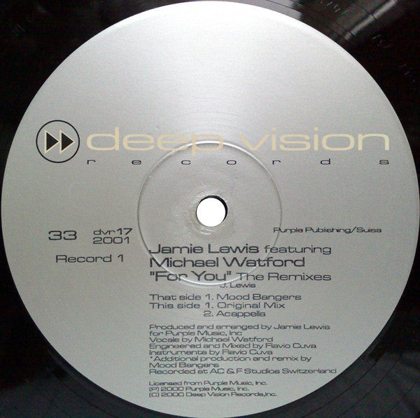 Jamie Lewis Featuring Michael Watford : For You (The Remixes) (2x12")