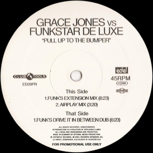 Grace Jones vs Funkstar De Luxe : Pull Up To The Bumper (12", Promo)