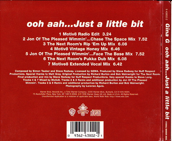 Gina G : Ooh Aah...Just A Little Bit (CD, Maxi)