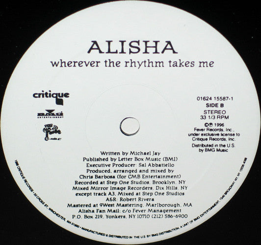 Alisha : Wherever The Rhythm Takes Me (12")
