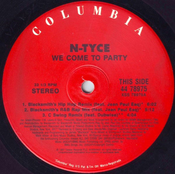 N-Tyce : We Come To Party (12")