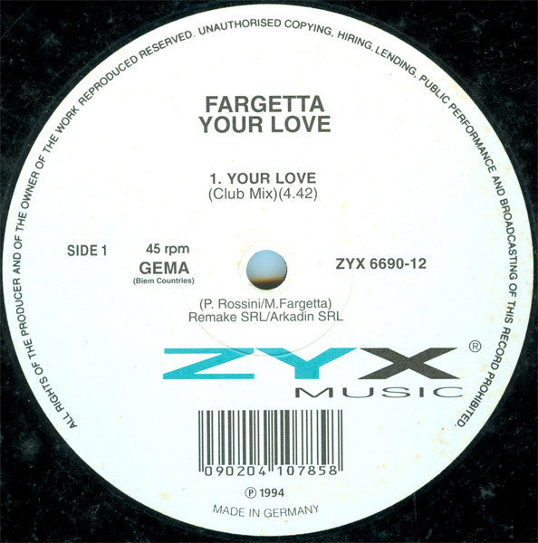Fargetta : Your Love (12")