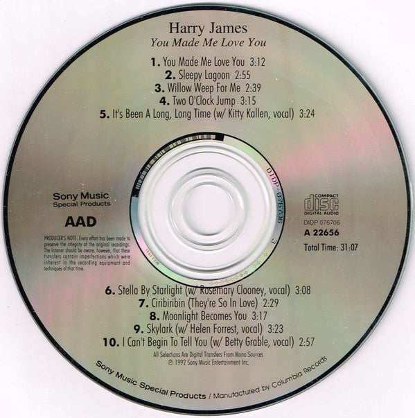 Harry James (2) : You Made Me Love You (CD, Comp)