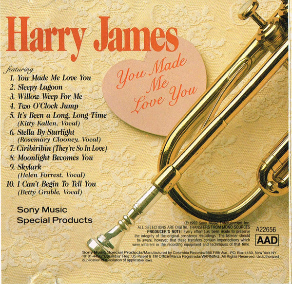 Harry James (2) : You Made Me Love You (CD, Comp)