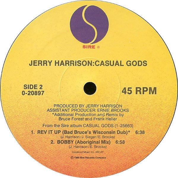Jerry Harrison: Casual Gods : Rev It Up (12", Single, Gen)