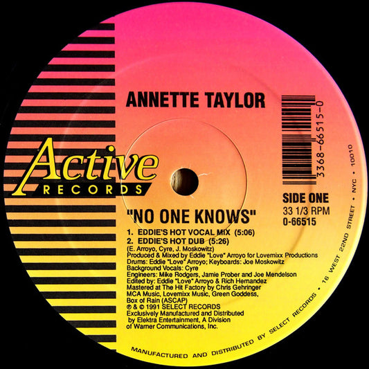 Annette Taylor : No One Knows (12")