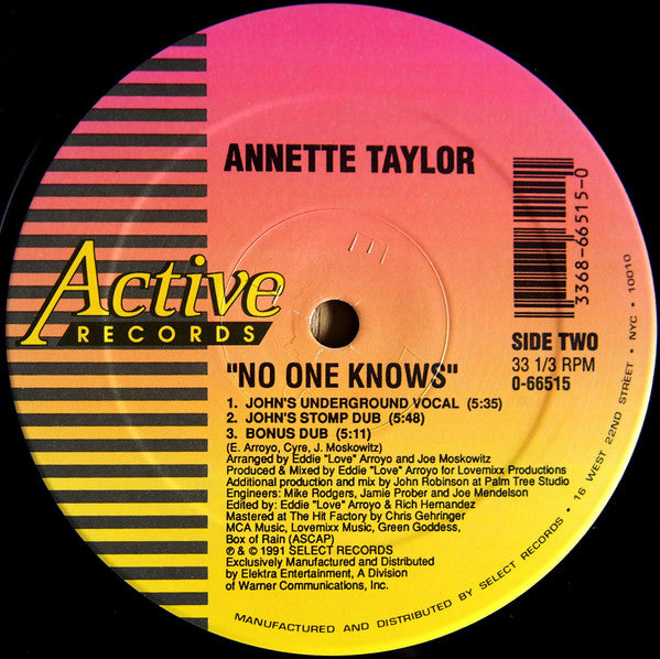 Annette Taylor : No One Knows (12")