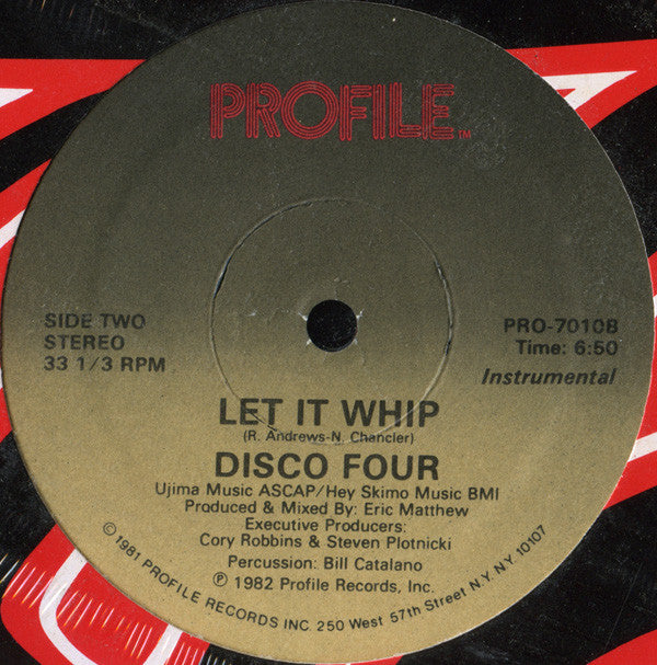 Disco Four : Whip Rap / Let It Whip (12", Single)