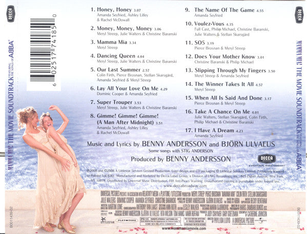 Various : Mamma Mia! (The Movie Soundtrack Featuring The Songs Of ABBA) (CD, Album)