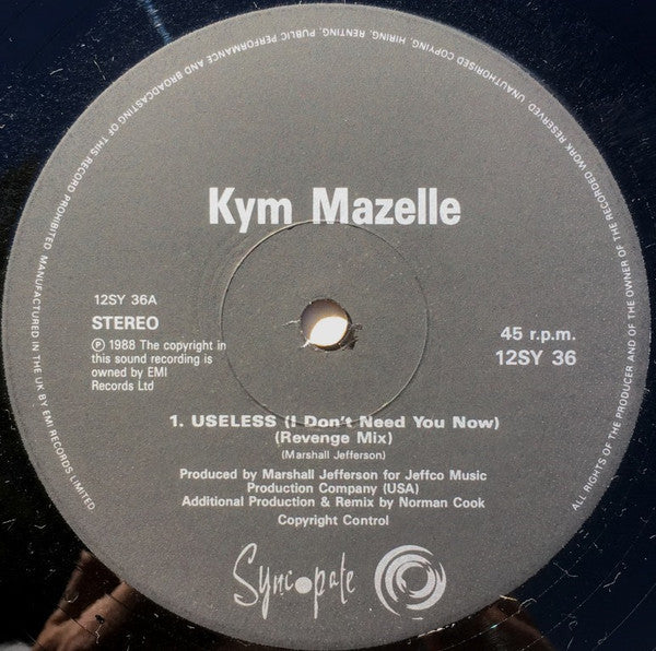 Kym Mazelle : Useless (I Don't Need You Now) (12", Single)