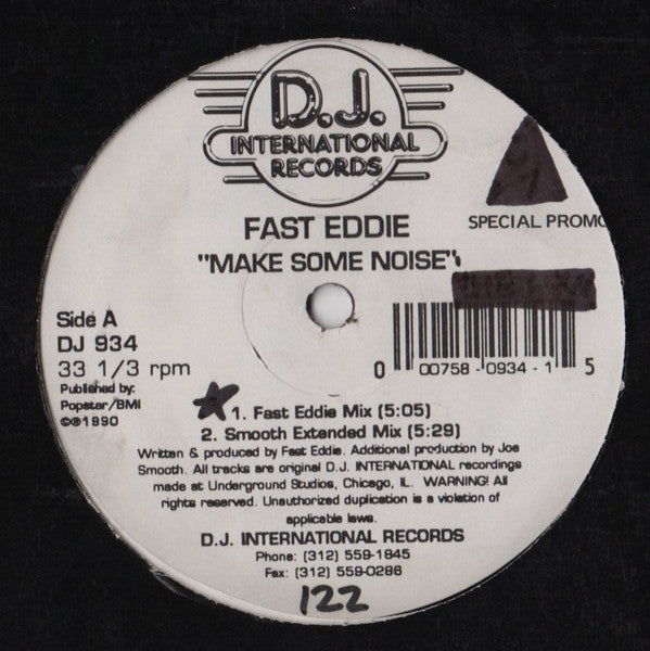 "Fast" Eddie Smith / Kool Rock Steady & Sundance (2) : Make Some Noise / Aint No Stoppin Hip House (12", Promo)