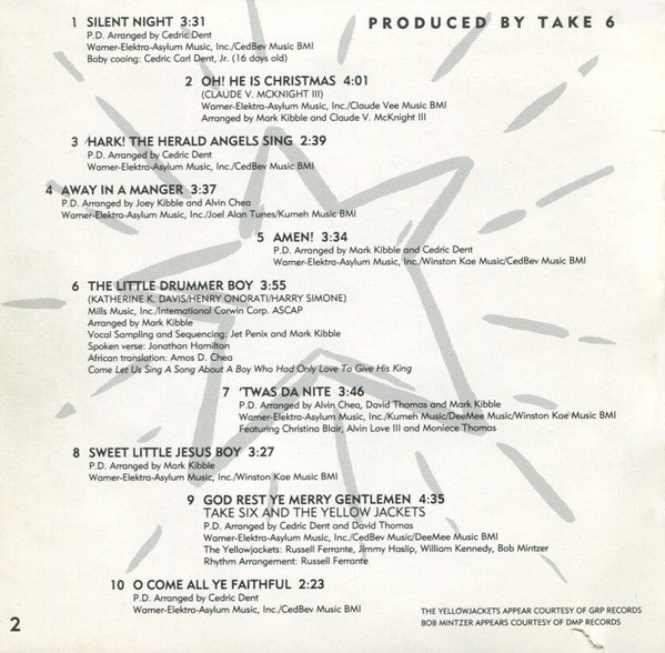 Take 6 : He Is Christmas (CD, Album, SRC)