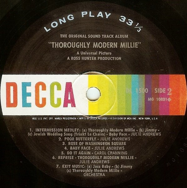 Various : Thoroughly Modern Millie (The Original Sound Track Album) (LP, Album, Mono, Gat)