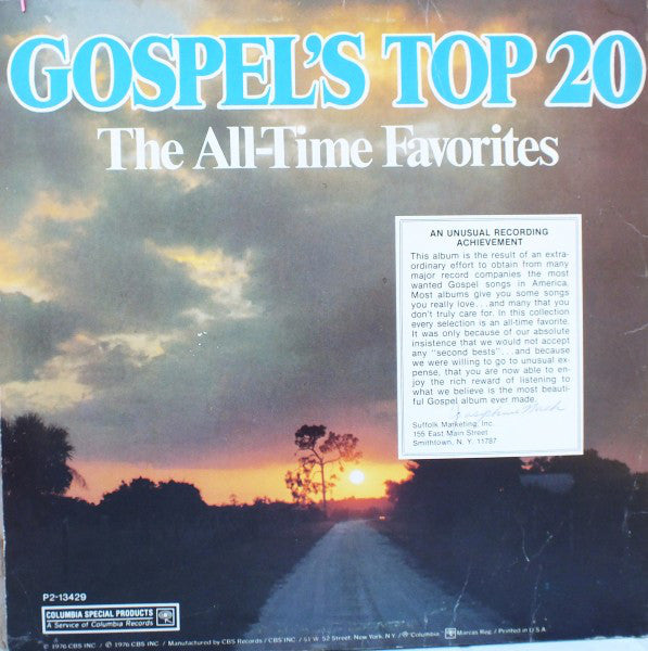 Various : Gospel's Top 20 (The All-Time Favorites) (LP, Comp)