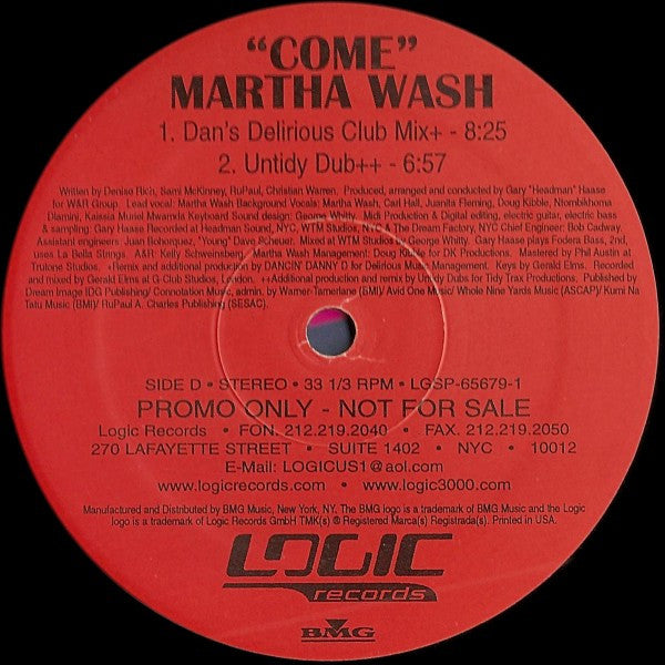 Martha Wash : Come (2x12", Promo)